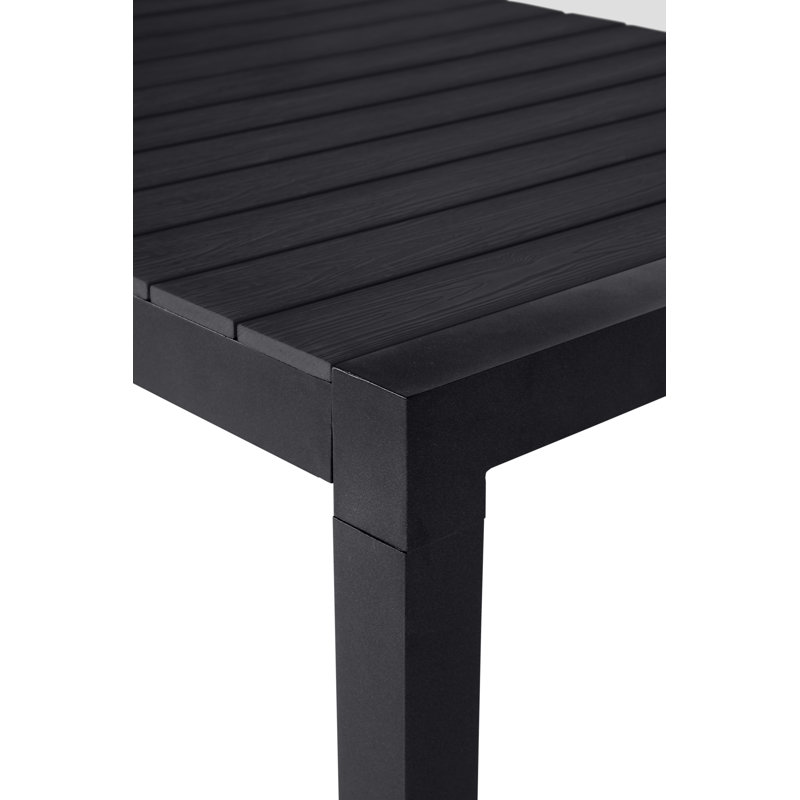 Mansell 6 - Person Patio Dining Set Extendable Rectangular Table, Black