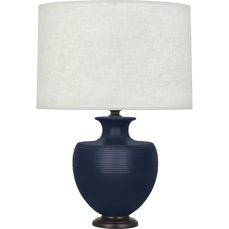 Atlas Table Lamp, Deep Patina Bronze Base/ Navy Shade