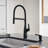 Empressa High Arc Pull-Down Dual-Spray Kitchen Faucet - Matte Black-1923319172