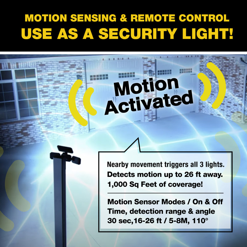 Bell+Howell Bionic Solar Powered Floodlight Max, Motion Activated, Wide Angle, and Weather Resistant