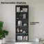 Bibliothèque à 5 tablettes en bois blanc, hauteur de 60 pouces, parfaite pour le rangement organisé et la présentation dans les chambres-1462818949-1408678311