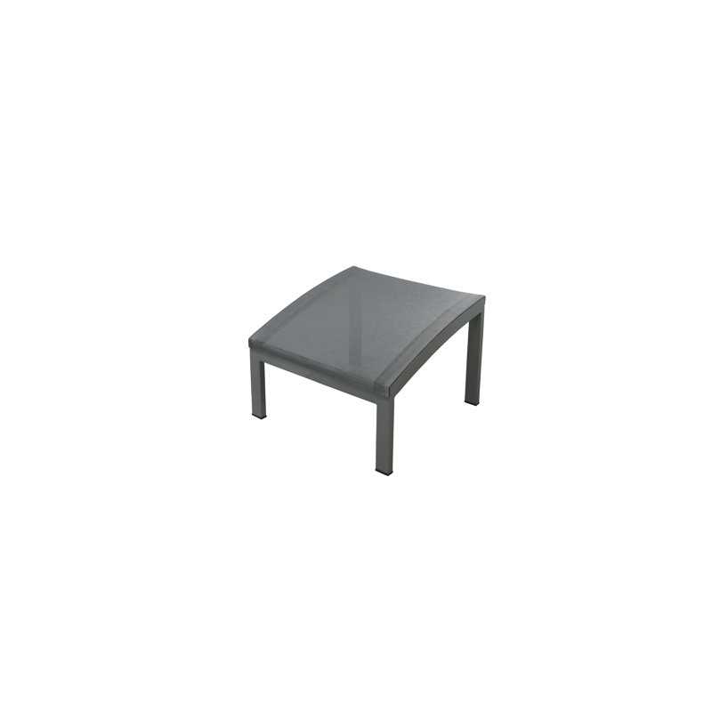Tribeca Aluminum Sling Ottoman, Silver