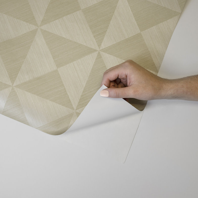 Geometric Vinyl Peel & Stick Wallpaper Roll, Khaki