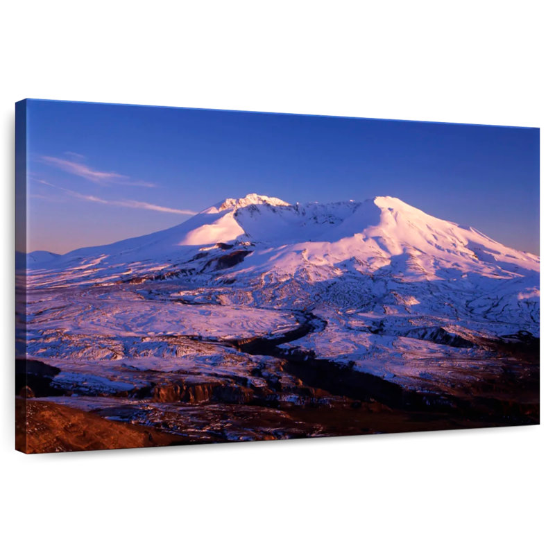 Mont St Helens, coucher de soleil, H 8 po x l 12 po