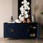 Buffet buffet 4 portes en bois bleu marine avec tablette réglable pour la cuisine, la salle à manger, le salon, le vestibule, le couloir, le bureau-1559154053