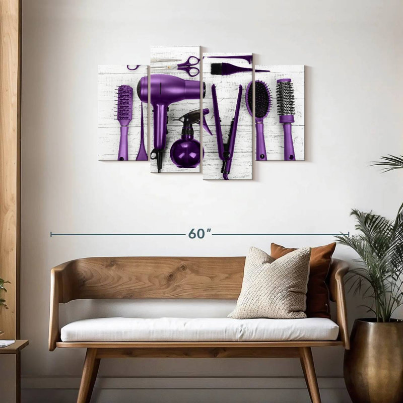 Outils de salon de coiffure mauve Shuttleworth, H 27 po x l 43 po