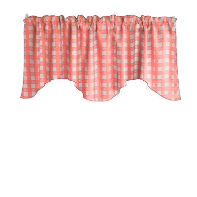 Poplin Tavern Gingham Checkered Scalloped Wave Window Valance 58" Wide