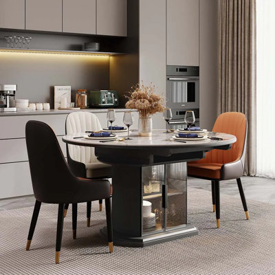 Modern Extendable Round Dining Table For 4