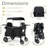 4-Seater Foldable Wagon Stroller with Canopy and Adjustable Handle for Kids,Black-125330866