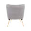 Chaise contemporaine Jacina Cloud en bois naturel et sherpa gris avec repose-pieds-67046549