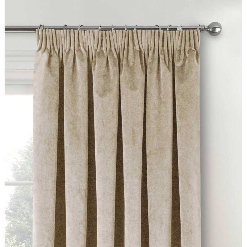 Alene Blackout Curtain Panel Pair, 168cm Width x 137cm Drop, Cream, 2