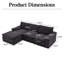 Canapé modulaire 104 po Cloud avec coussin de siège à 3 couches, canapé en L avec repose-pieds-132915338