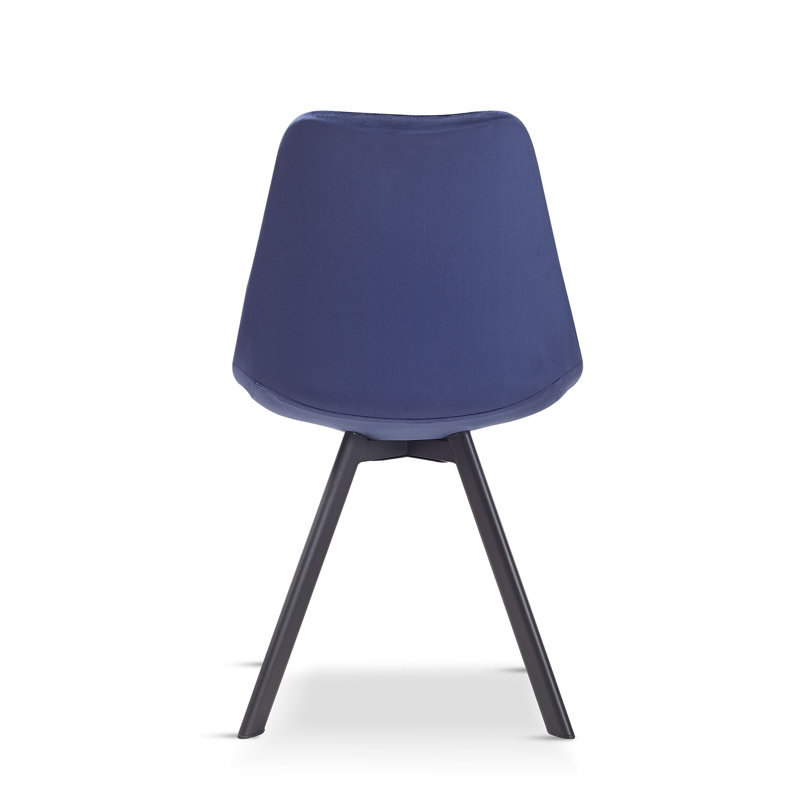 4 Rivas Velvet Upholstered Dining Chairs, Blue, 1