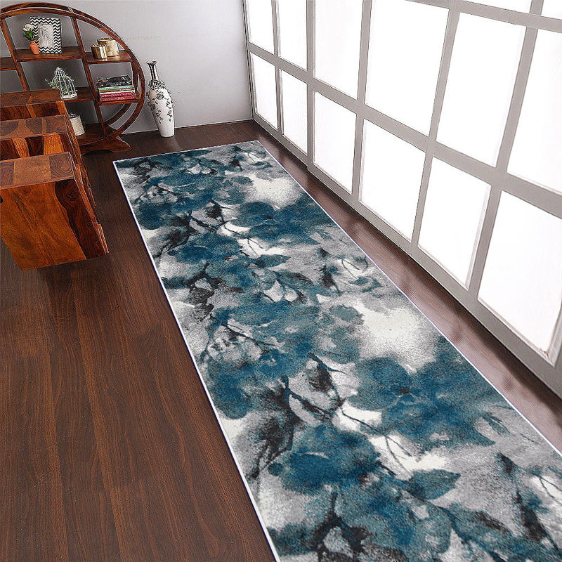 Heller Washable Area Rug Large Rugs for Living Room Vintage Carpet Area Rugs for Bedroom Dining Room Non-Slip Stain Resistant - Machine made heatset Polypropylene Area Rugs -Ivory & Blue Color | Floral Design