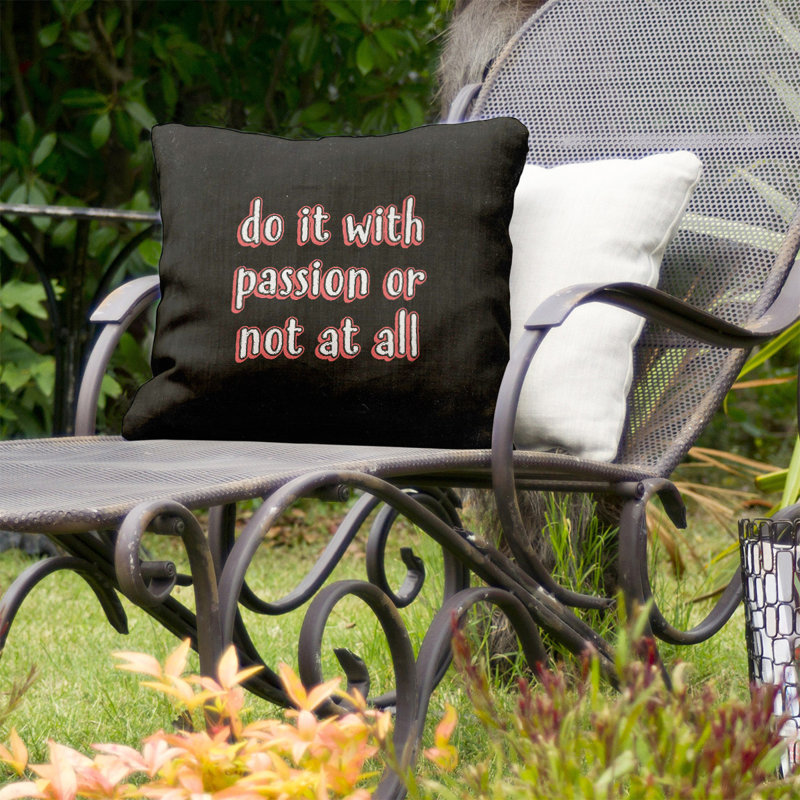 Outdoor Reversible Throw Pillow, 18" x 18", Red