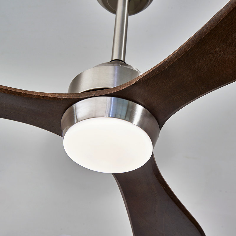 Ventilateur de plafond avec lumières, télécommande, 3 ventilateurs de plafond silencieux en bois massif à moteur à courant continu 6 niveaux, ventilateur de plafond réversible