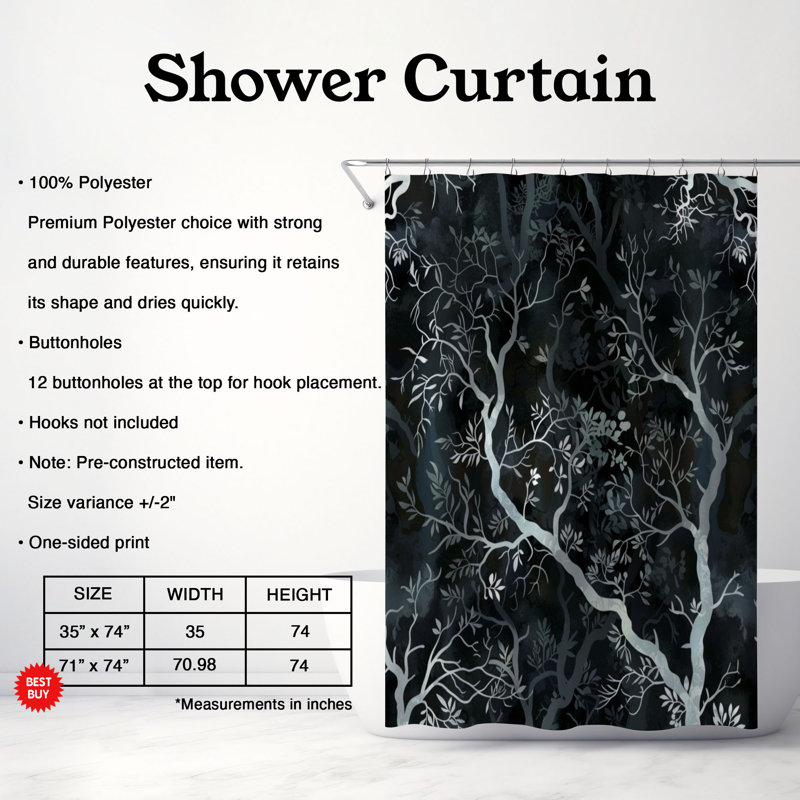 Rideau de douche Gothic Marigold - Premium, H 74 po x l 71 po