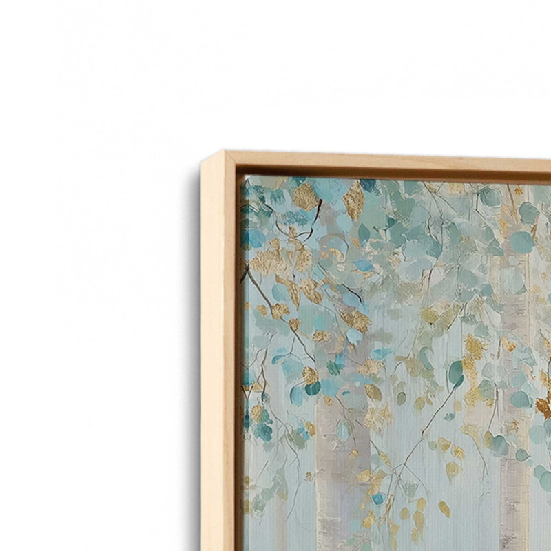 Ensemble de 2 impressions Golden Birch Serenity, 12 po x 18 po, Cadre flottant en érable américain