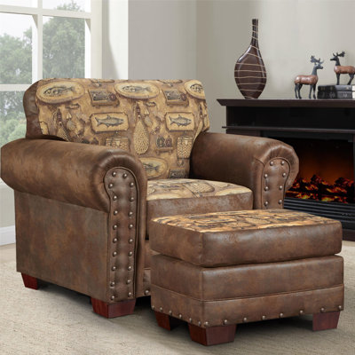 Jailiyah Upholstered Accent Chair with Ottoman