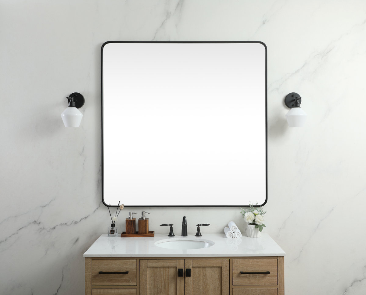 Wall Mirror, 48"  x 48" , Black