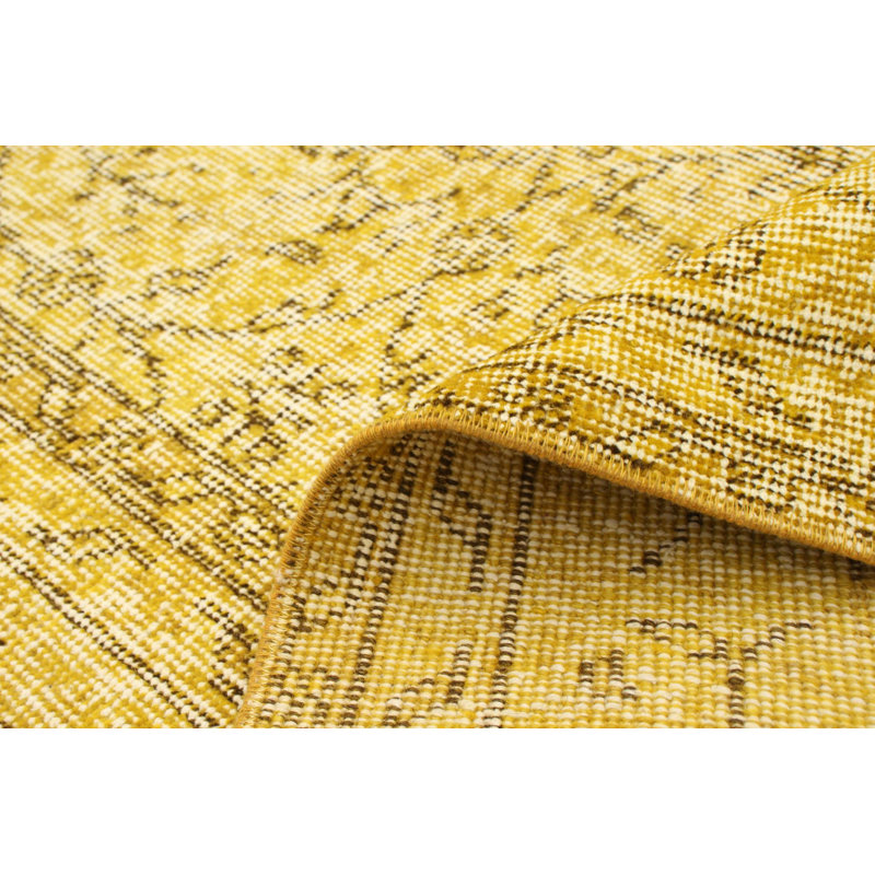 Tapis décoratif en laine de conception unique noué à la main des années 1980 5 pi 5 po x 8 pi 6 po Dhaniyal