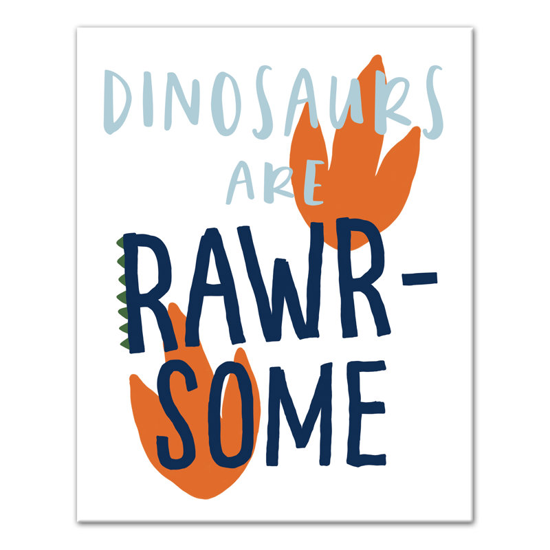 « dinosaurs », art sur toile isard Britt, H 20 po x l 16 po x P 1,25 po, Orange