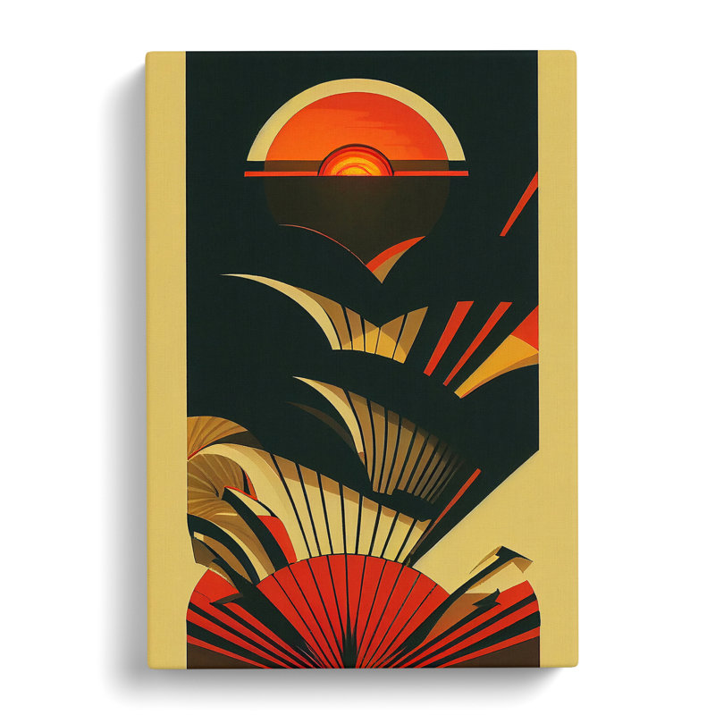 Retro Sunset Art No.1 - Wrapped Canvas, 76cm H x 50cm W x 3cm D