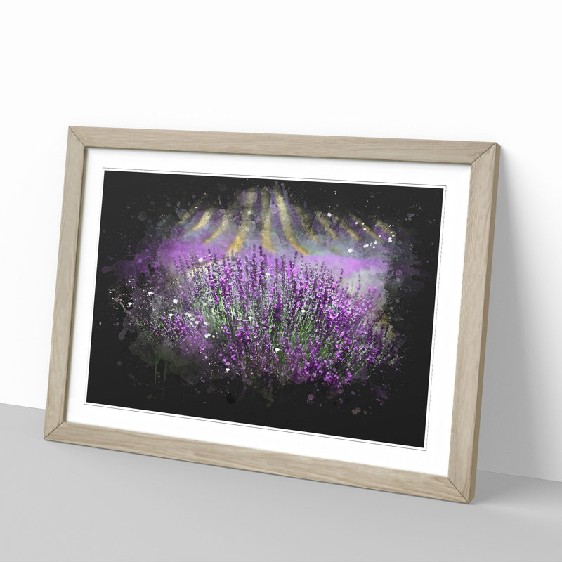 Lavender Vol.3 - Picture Frame Graphic Art, 48cm H x 65cm W x 2cm D, Oak Framed