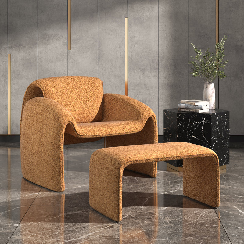 Fauteuil d'appoint avec repose-pieds Gainsborough, Orange