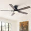 Ventilateur de plafond encastré 52 po avec mémoire de minuterie CC réversible à intensité variable Homelover-131574087