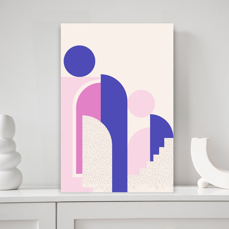 Art contemporain avec art géométrique audacieux, H 12 po x l 8 po