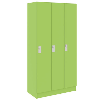 Triple Wide Three Compartment Classroom Cabinet Locker With Door