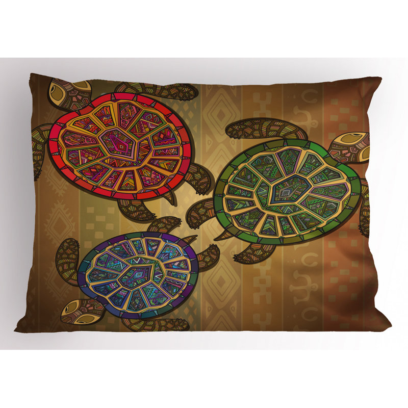 Turtle Polyester Geometric Sham Set, Queen