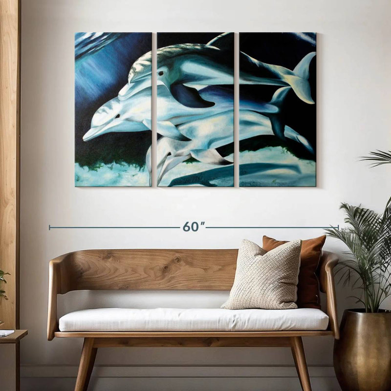 Brampt Dolphin Trio, 32" H x 50" W