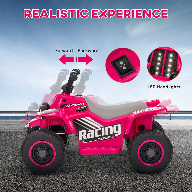 HOMCOM 1 Seater All-Terrain Vehicles Battery Powered Ride On, Pink