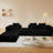 Black 4 - Seat Modular Sectional With Oversized Chaise And For Living Room, Medium Firm Seat, American Design, Foam Filler, Main Material, Stain , Machine Washable Soft, Shrink To Pilling Brushed-872517024