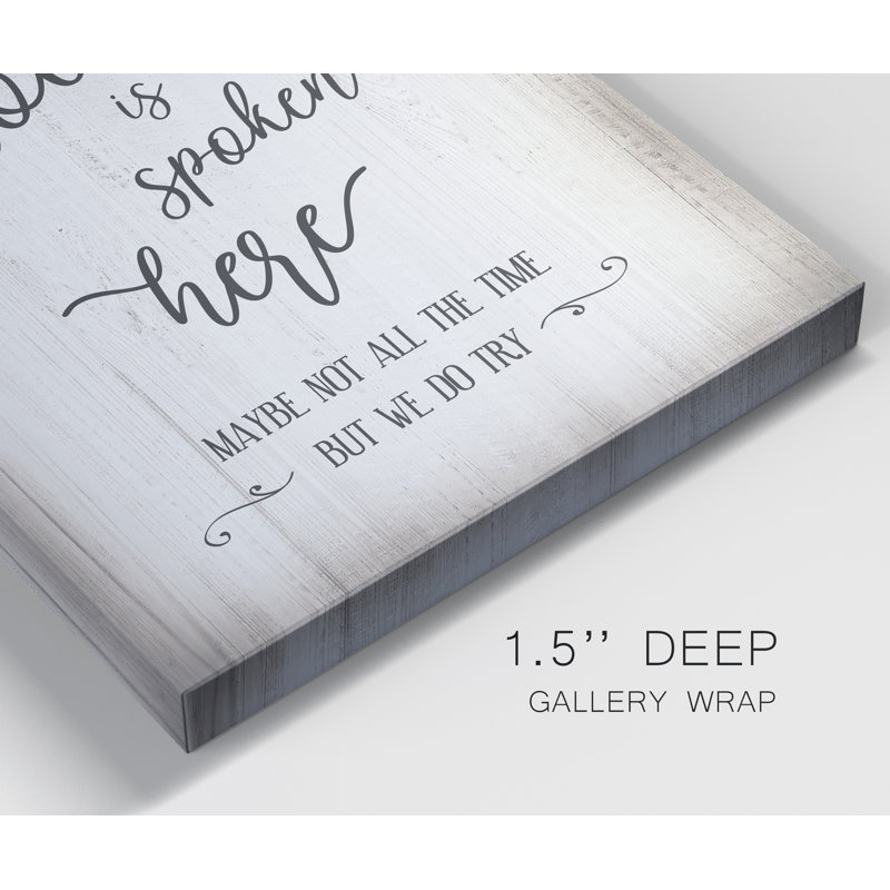 «Love Is Spoken», reproduction d'art textuel sur toile tendue, H 27 po x l 18 po x P 1 po