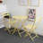 3 Piece Patio Bistro Set Of Foldable Round Table And Chairs, Yellow