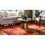 Tapis orange / beige à motif abstrait Veyo-1968478740