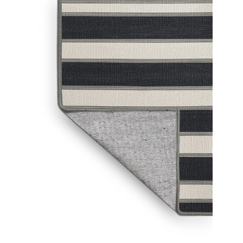  Tapis lavable rayé gris foncé et blanc, Tapis de couloir 2 pi x 4 pi
