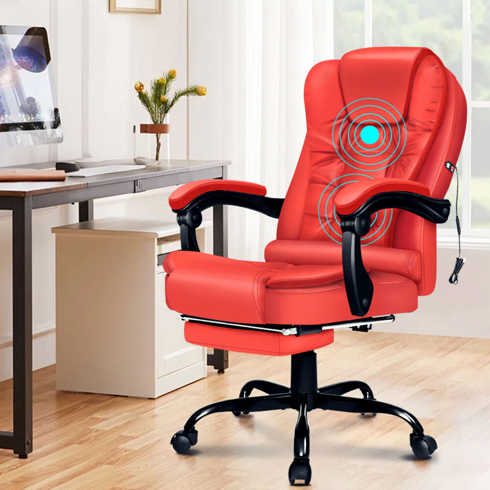 Office Chair Massage Executive Recliner Footrest Swivel Gaming
