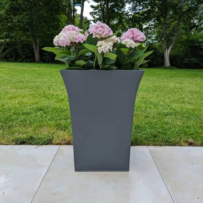 Blizzard Metal Planter Box, 56cm H x 41cm W x 56cm D, Grey