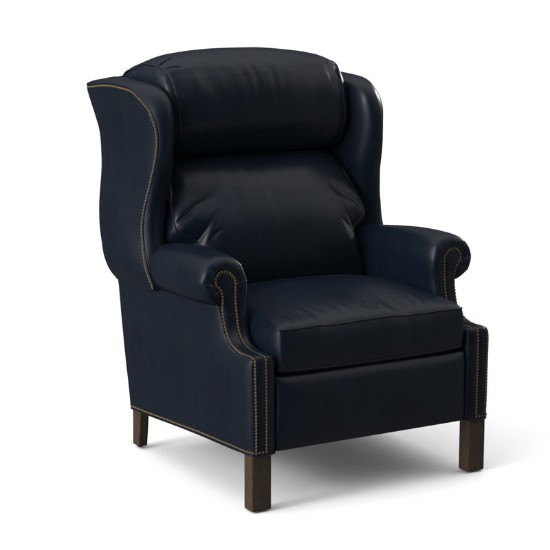Chippendale Recliner, #9 Natural, Rio Mineral Genuine Leather, Cobblestone