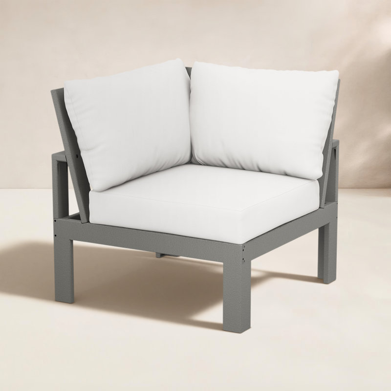 Edge Modular Corner Chair, Natural, Slate Gray