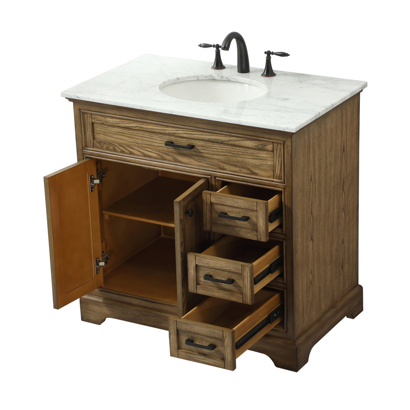 Ensemble de meuble-lavabo simple 36 po Hermes, Bois flottant