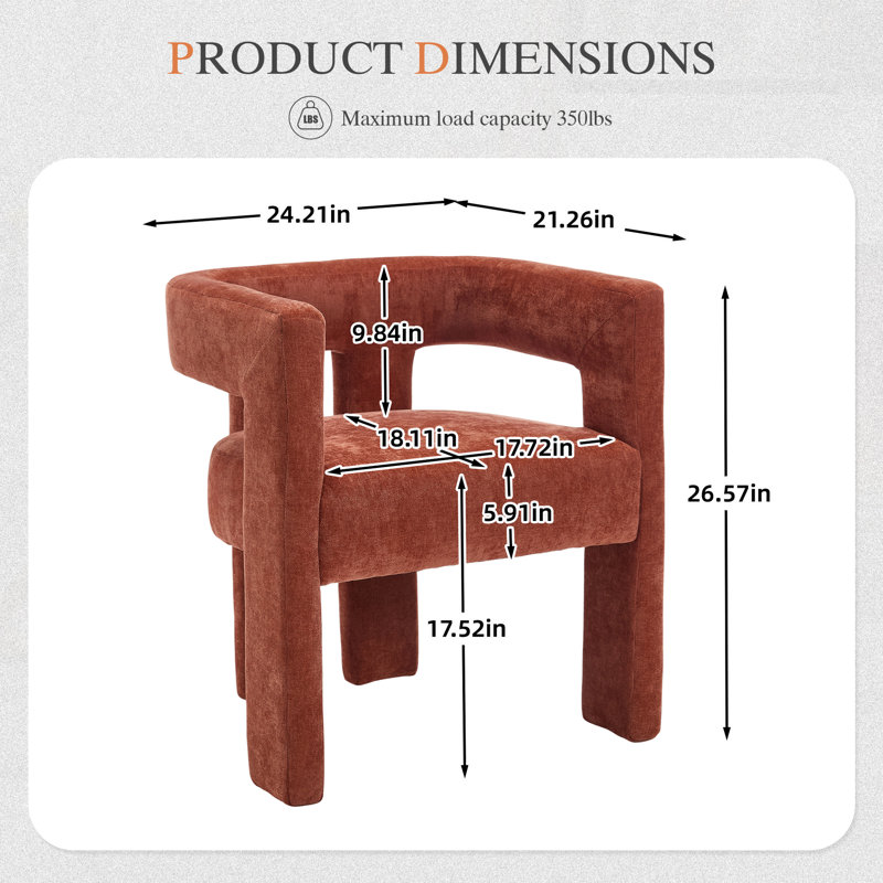 Ensemble de 2 chaises rembourrées Modern, Orange