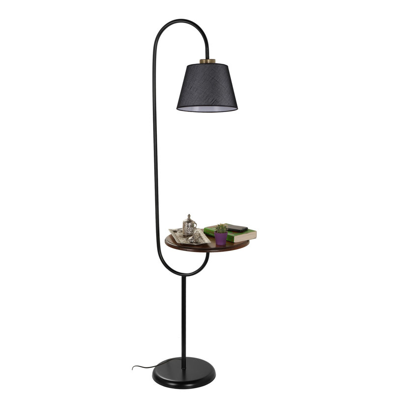 Brentley 160cm Tray Table Floor Lamp, Black