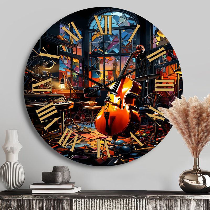 Horloge murale Music Jazz Fusion Vibrant, Médium