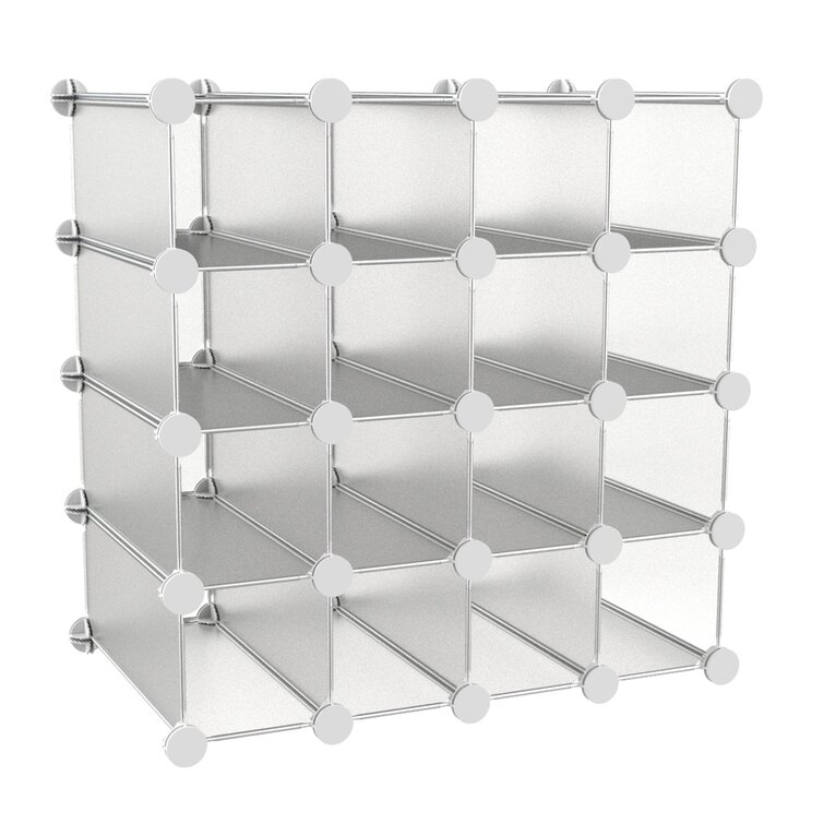 2 Piece Storage Wire Stackable Cube Set, Easy Assemble Metal