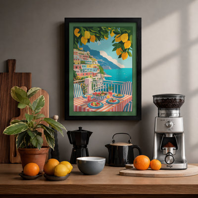 Mediterranean Terrace Vintage - Framed Print